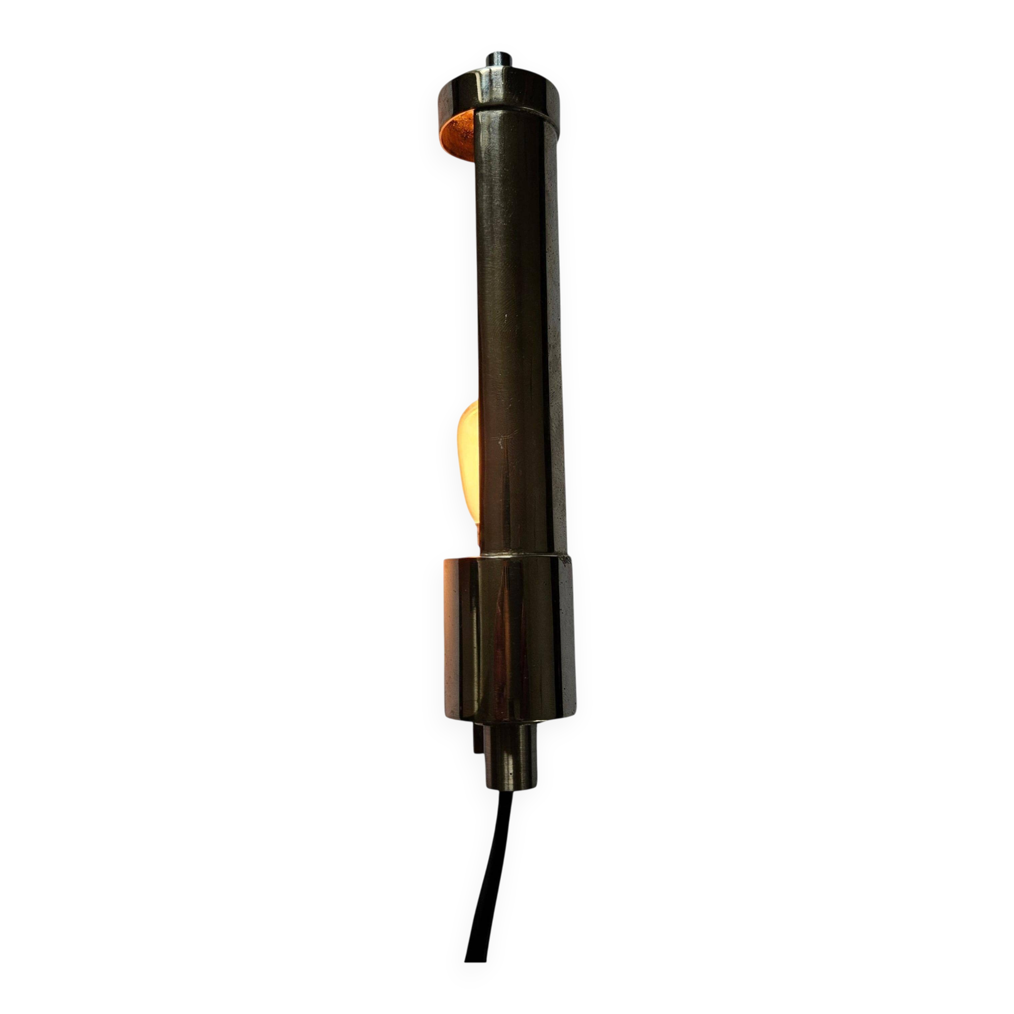 Lampe murale Bauhaus Art Déco en chrome rare, Allemagne, années 1940.