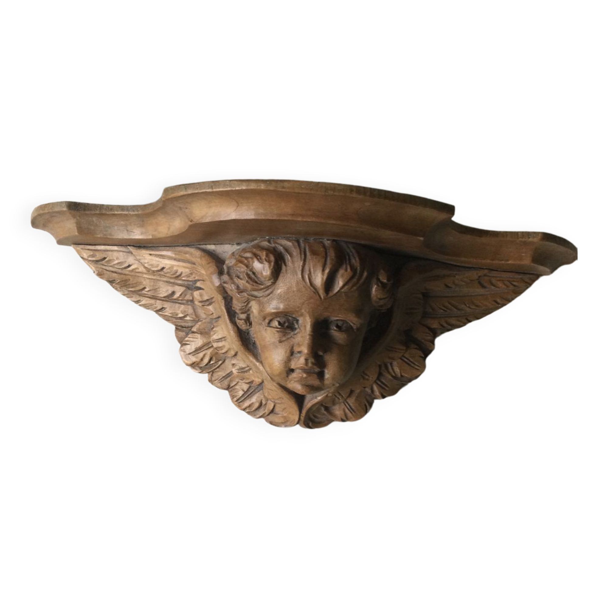 Small shelf / wooden wall lamp / Old Angelot