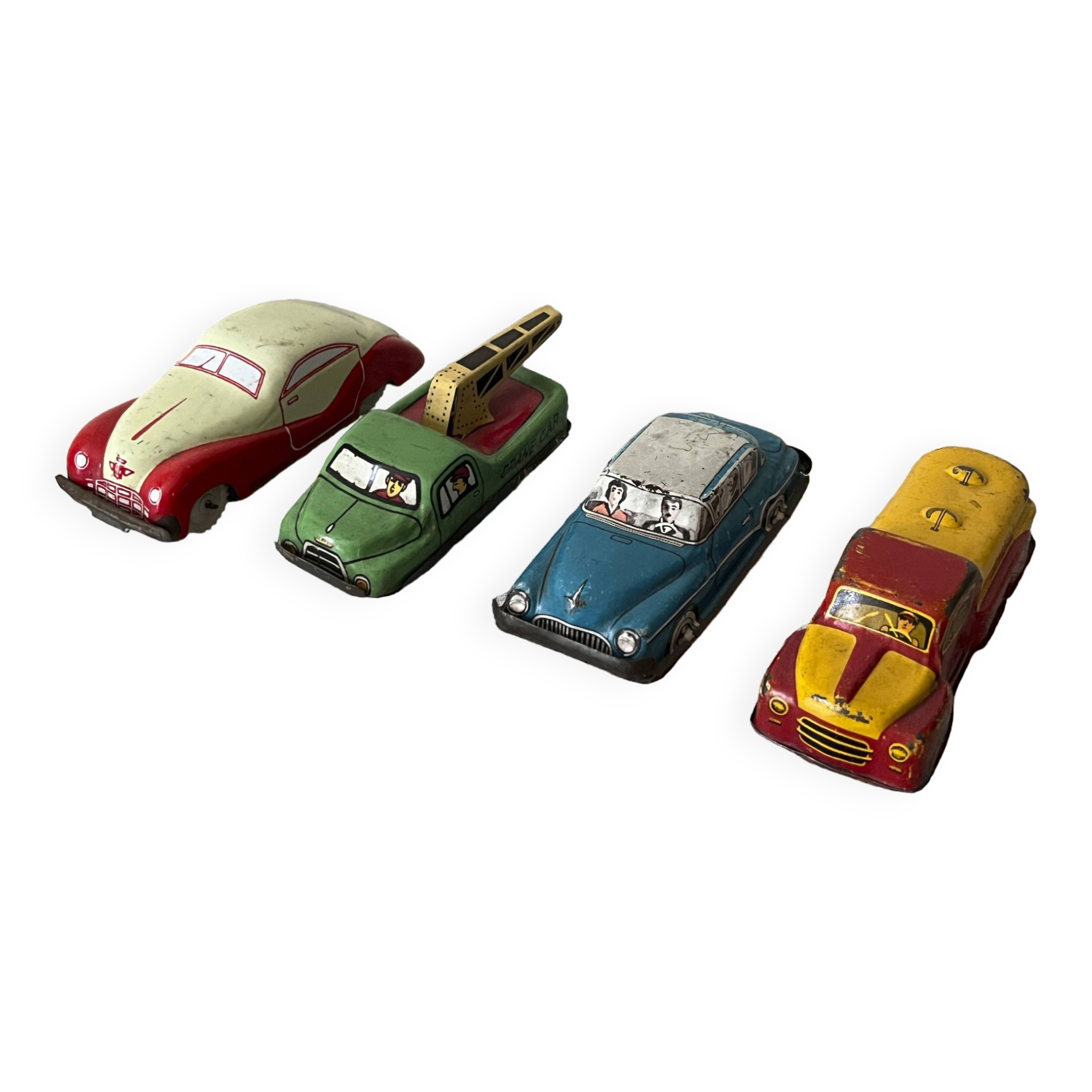 Lot of 4 metal cars, old toys