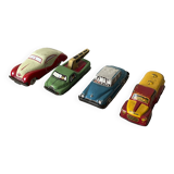 Lot of 4 metal cars, old toys