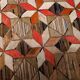 Handmade antique American Hooked geometric rug 4.8' x 7.7' (146cm x 234cm) 1900s - 1B654