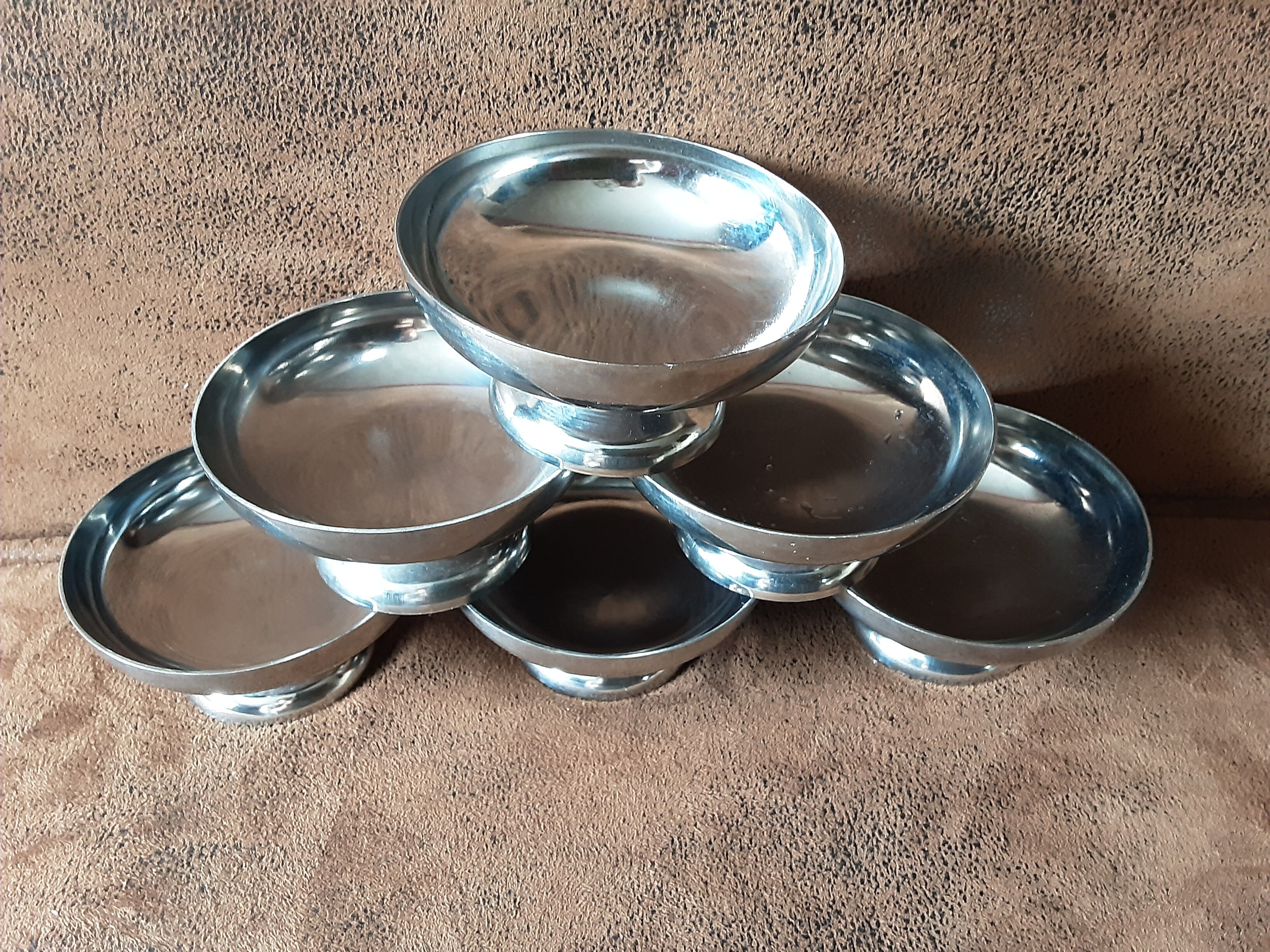 Lot de 6 coupes sur pied métal