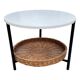 Modèle compact de table basse vintage avec panier de magazine