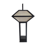 Japanese lamp in black lacquered wood and rice paper H:75cm