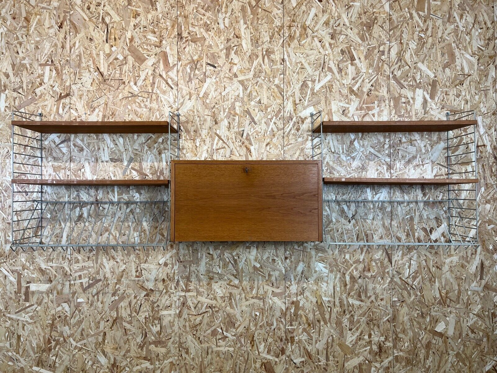 60's 70's oak string shelf module by Kajsa & Nils "Nisse" Strinning Sweden