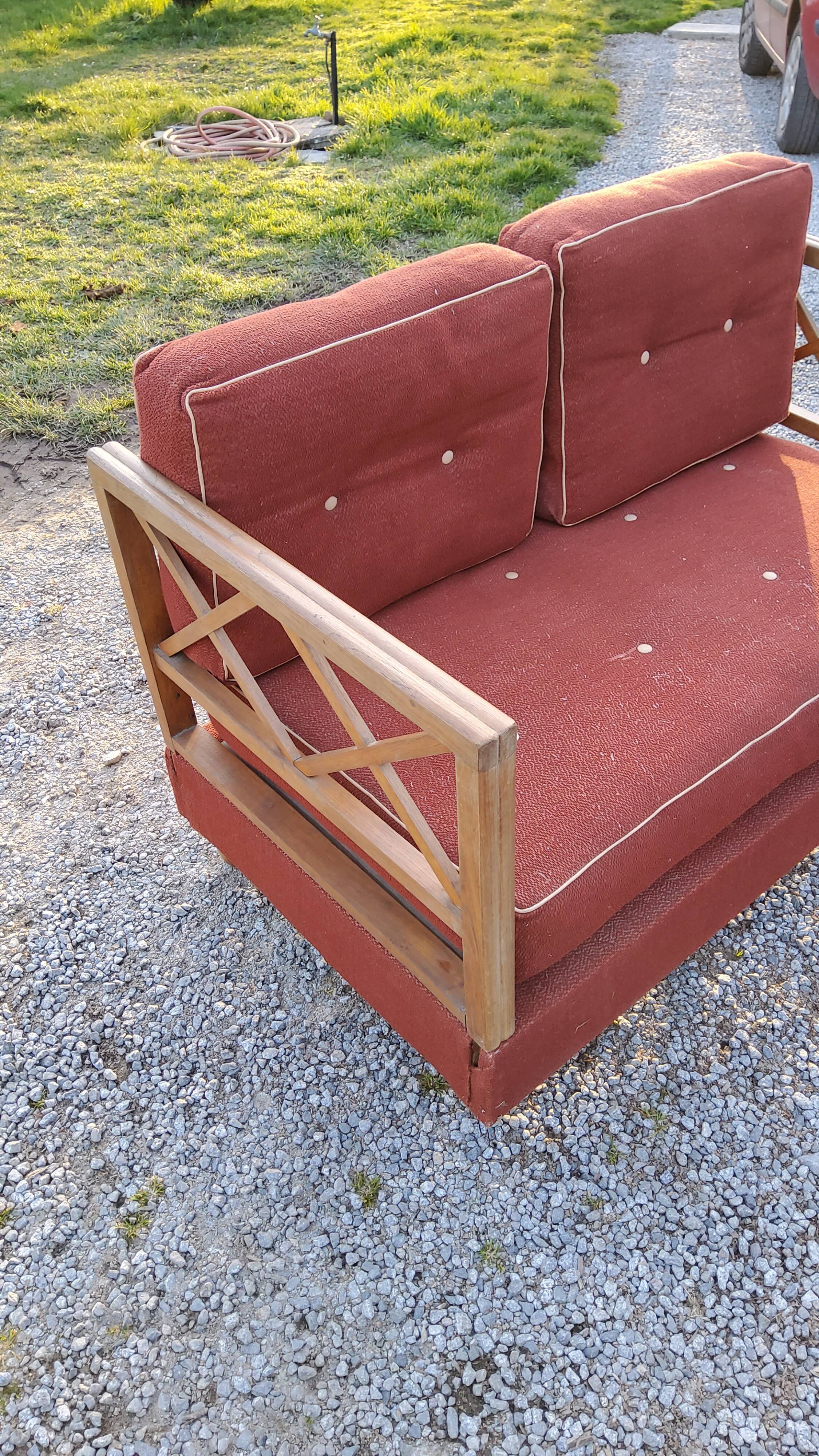 50s bench with oak braces