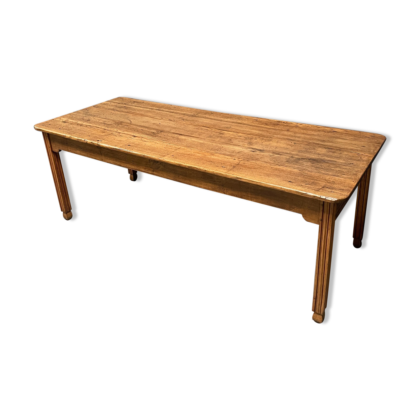 Large oak farmhouse table from France, early 1900s