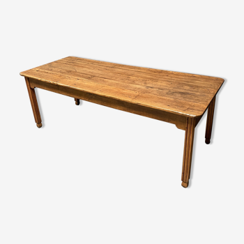 Large oak farmhouse table from France, early 1900s