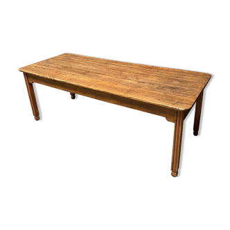 Large oak farmhouse table from France, early 1900s