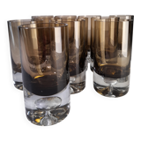 Set of 11 glasses, design by Roland Pösch Gral Glas, vintage 70s.
