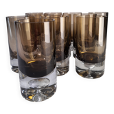 Set of 11 glasses, design by Roland Pösch Gral Glas, vintage 70s.
