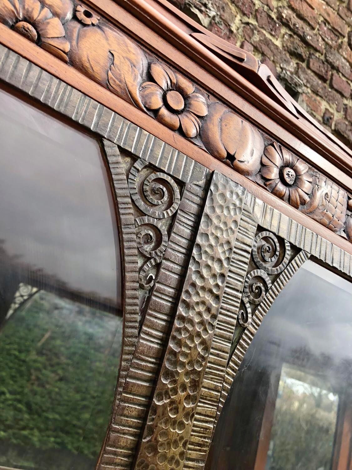 Art deco sideboard marble top, old dresser furniture