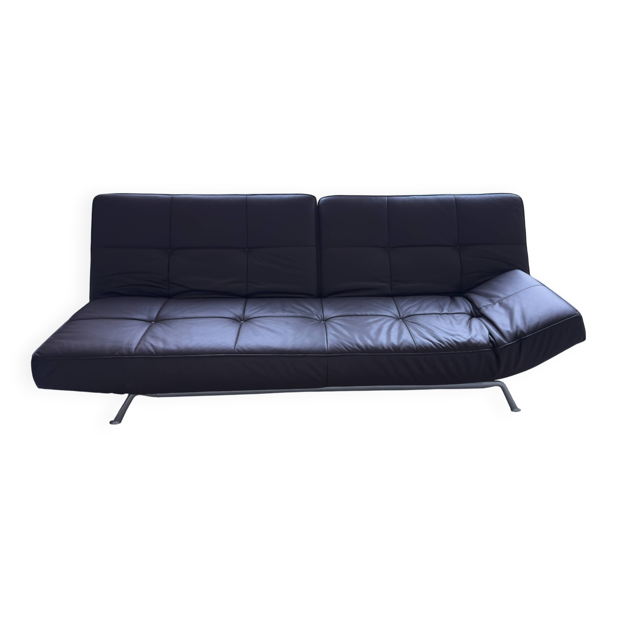 Cinna Mourgue Pascal 3-seater brown leather sofa