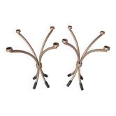 Two gold-plated brass candle holders for 8 candles.