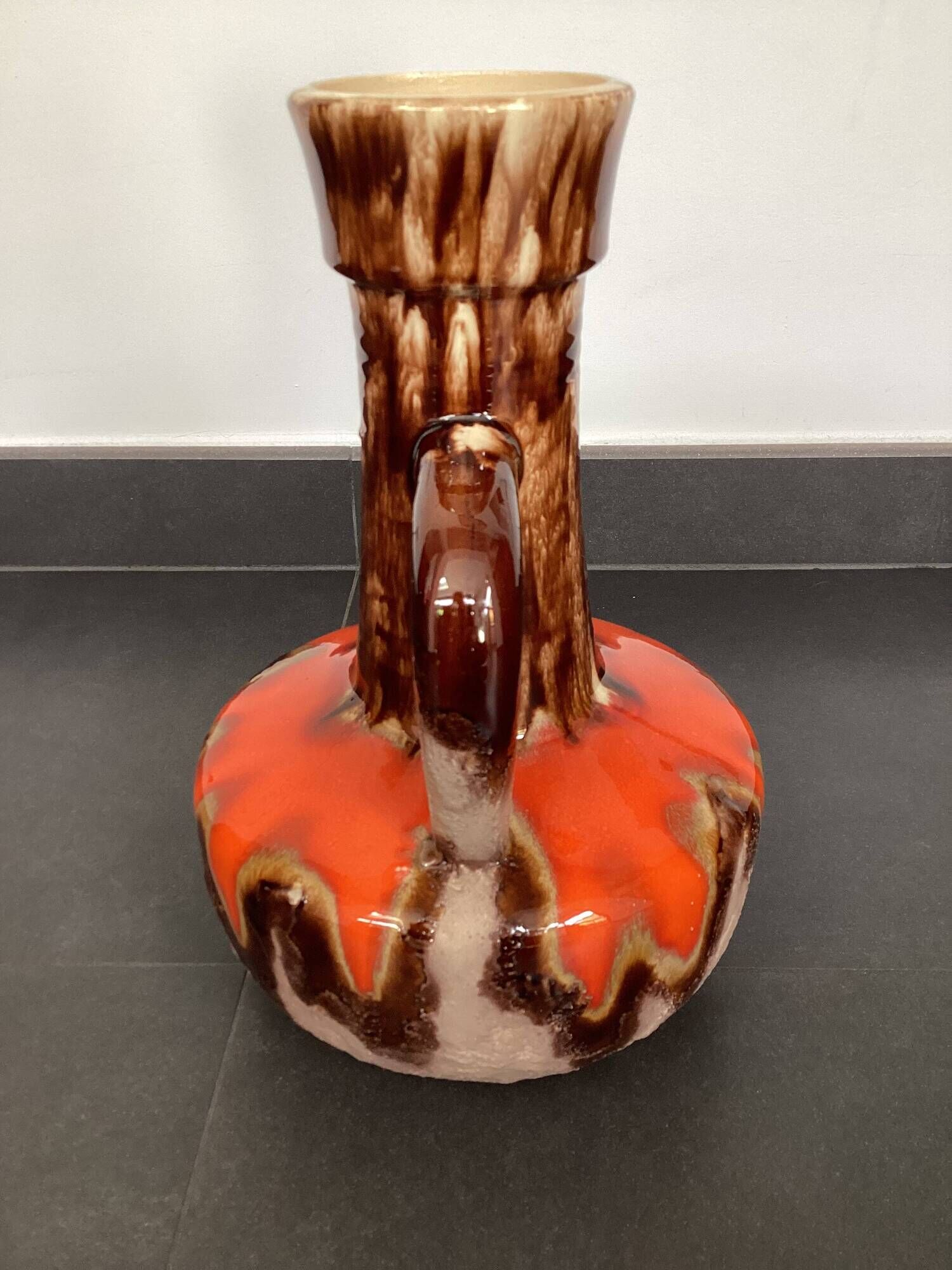 Baudin flamed ceramic pitcher-vase, 1970s
