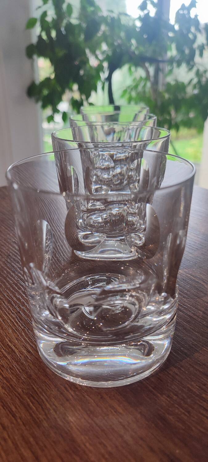 4 cut glass whiskey glasses