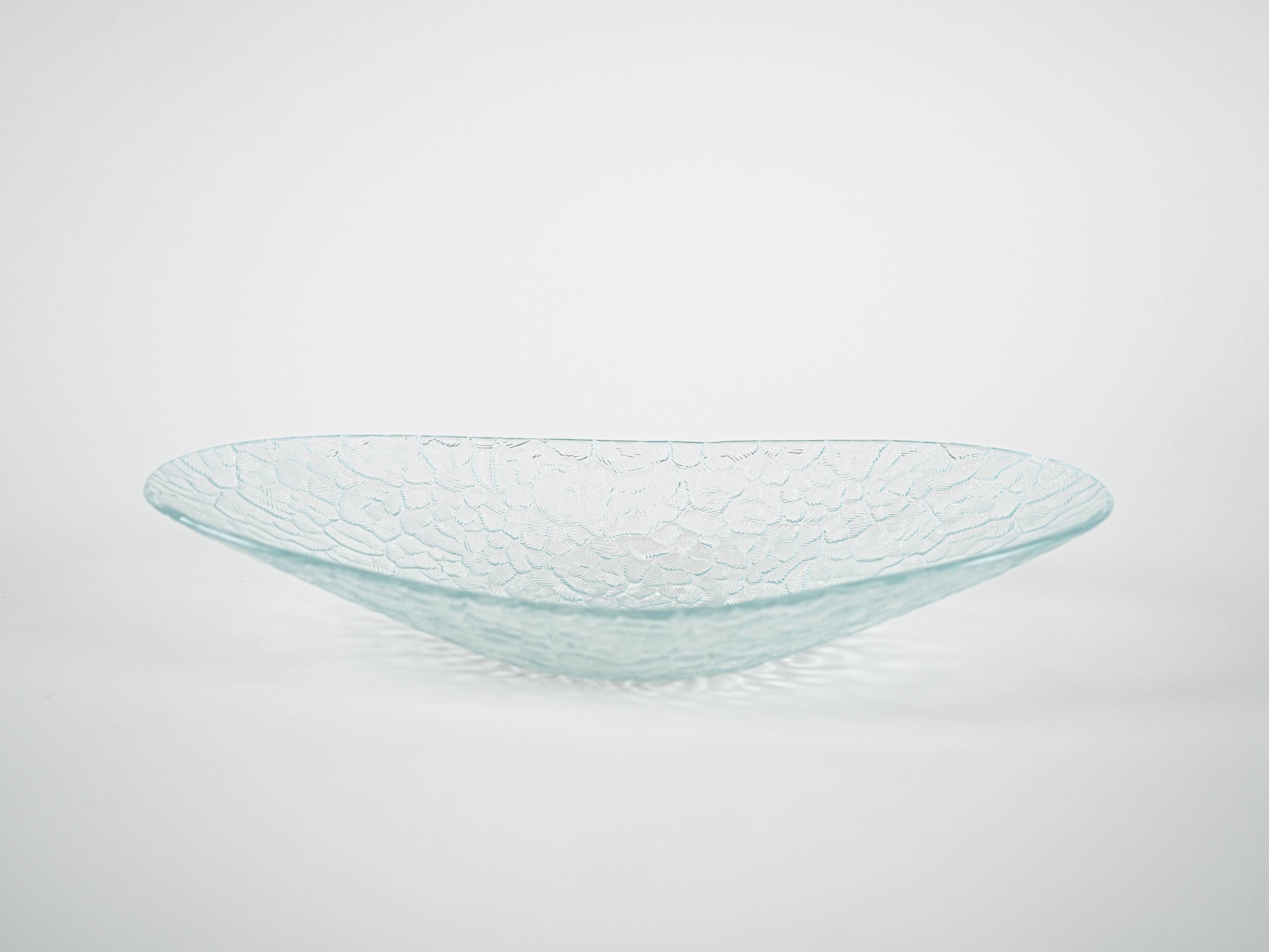 Glass serving dish, Danish design, 1970s, made in Denmark