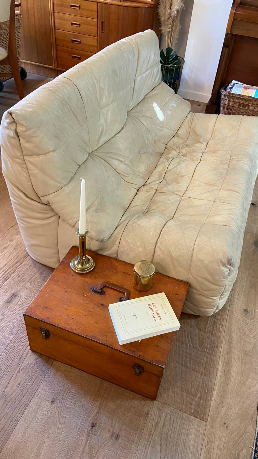 Vintage wooden toolbox chest