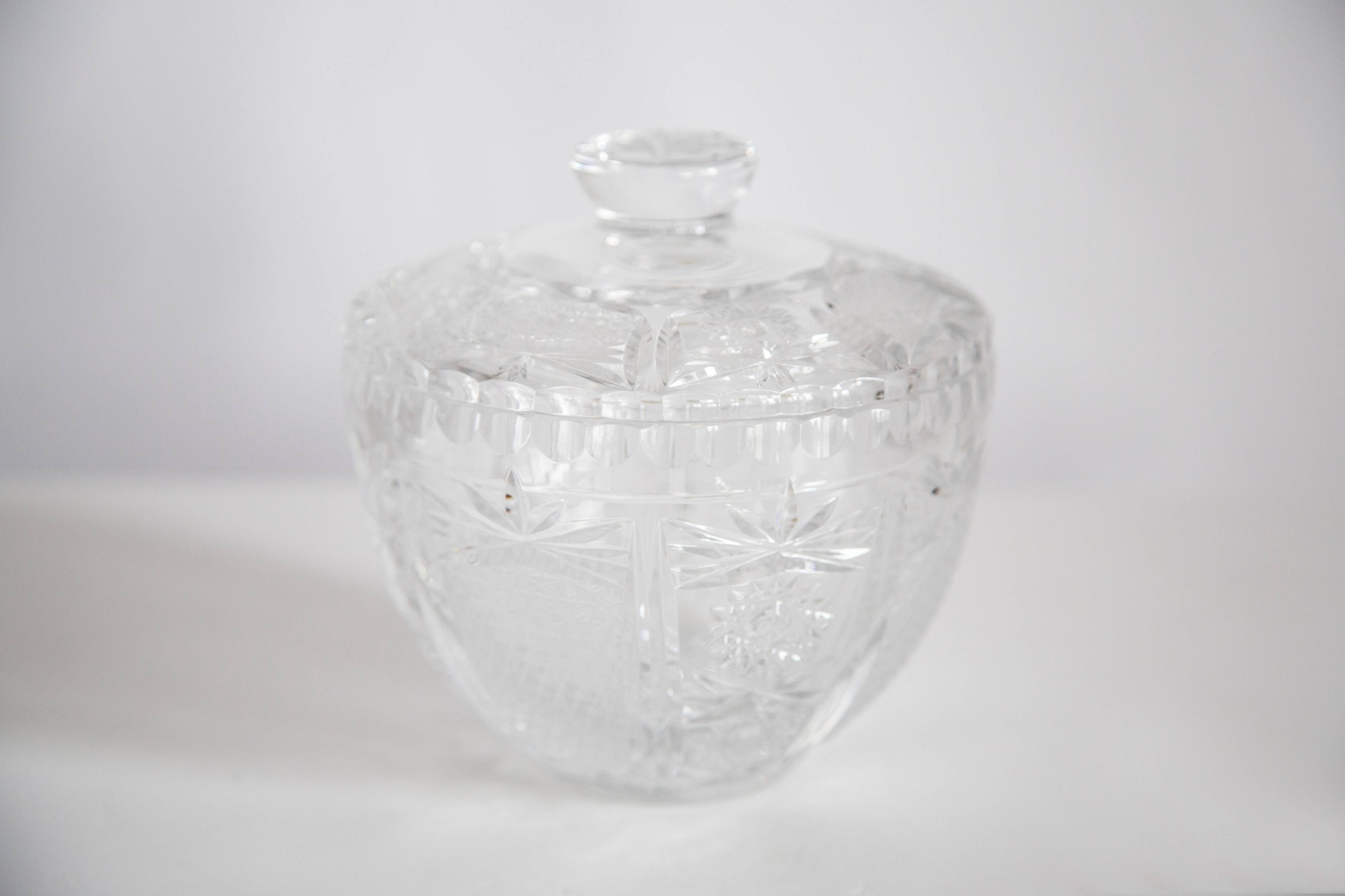 Vintage Crystal Sugar Bowl, Italy, 1960s