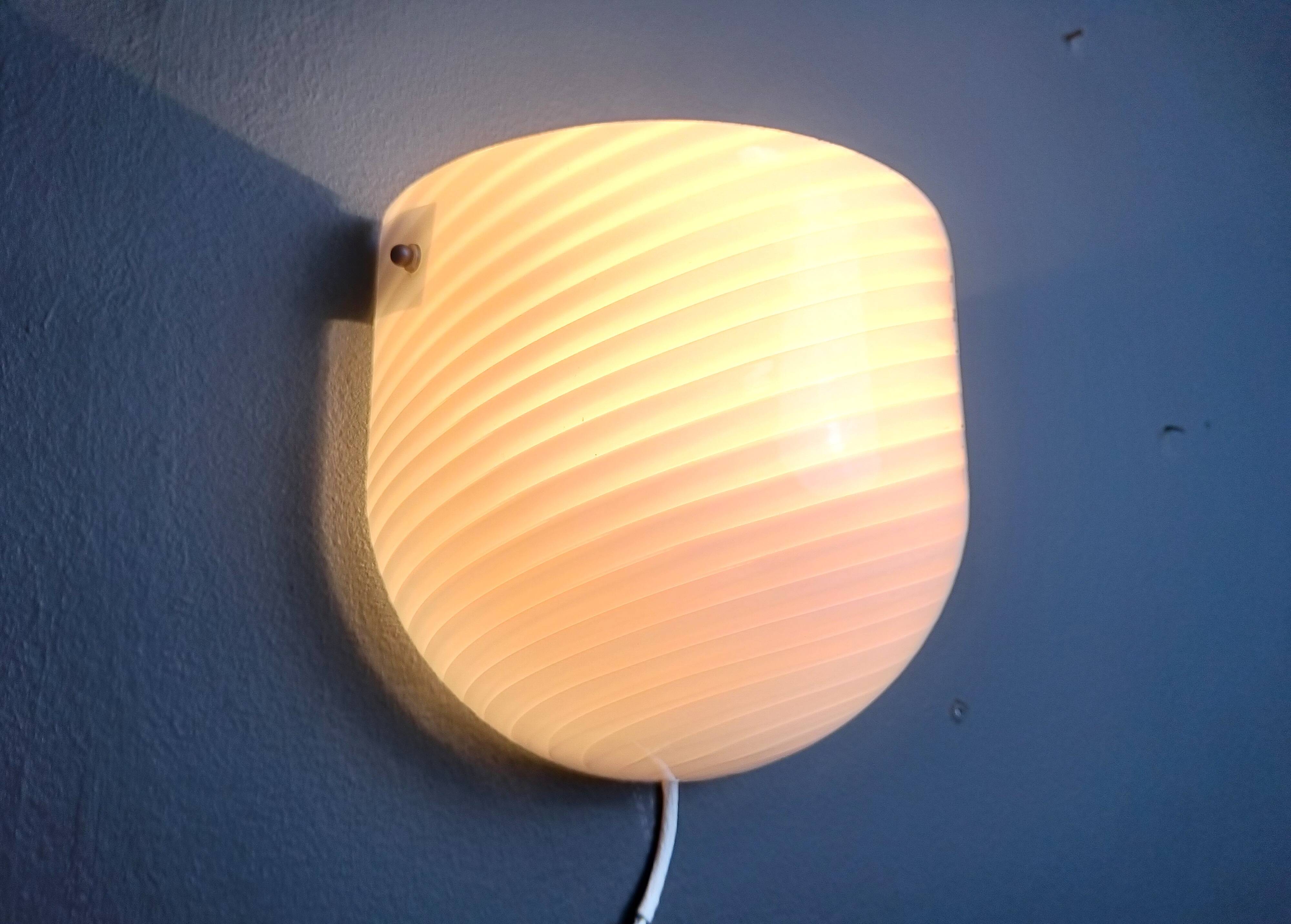 Murano Swirl Glass Sconce by VM-Vetri, Italy, 1970s