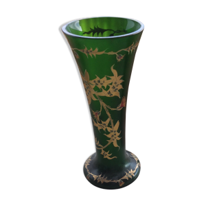vase décoré en pâte - verre