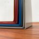 Mid-century German colourful minimalist metal bookends by Soennecken, 1960s, set of 16.