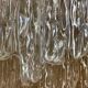 Midcentury ice glass plexi chandelier by kalmar