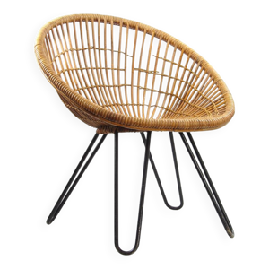 Chaise en rotin vintage - dirk