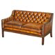 Restored leather Chesterfield sofa in Regency style