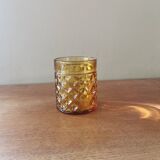 Set of 8 vintage whiskey glasses yellow glass
