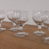 Set of 7 finely engraved vintage wine glasses
