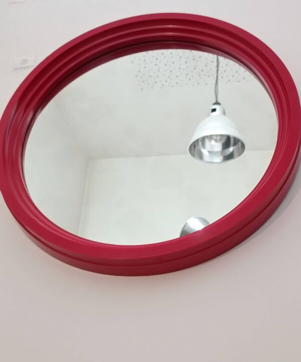 Miroir rond en plastique Space Age, 1970