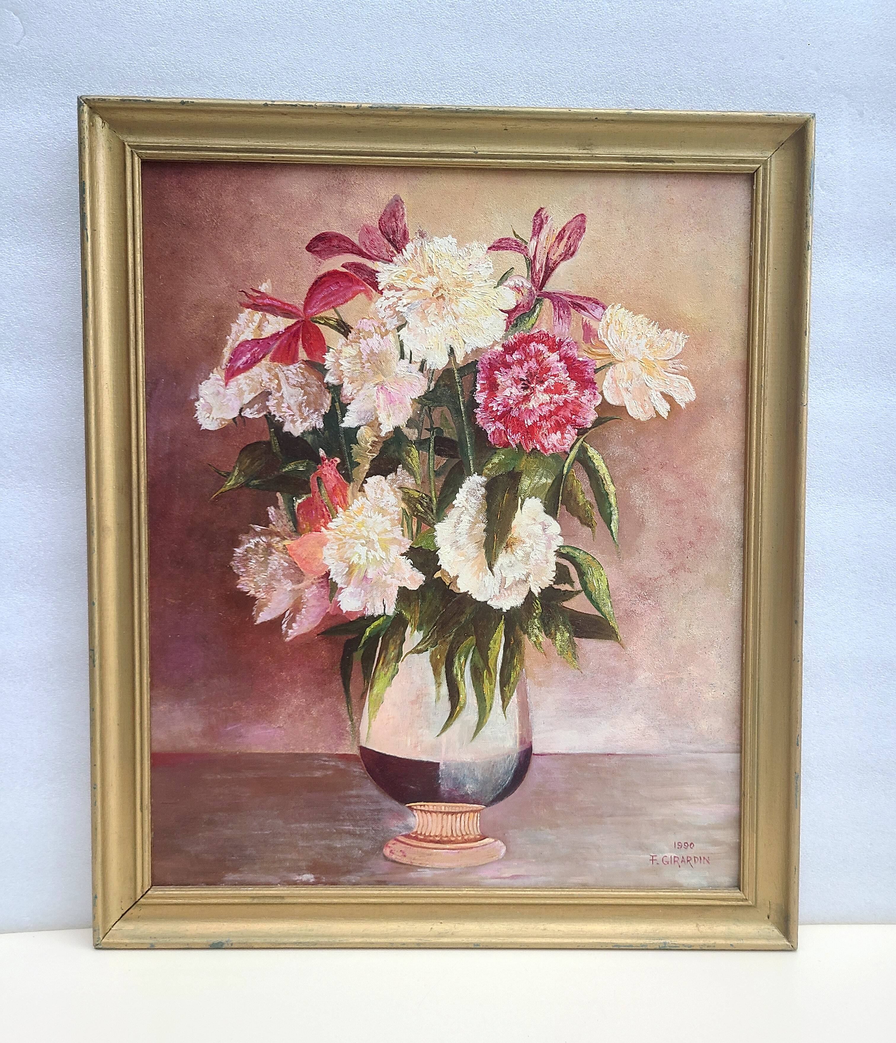 Still life with a bouquet of flowers.