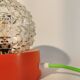 Vintage orange transparent glass ball lamp