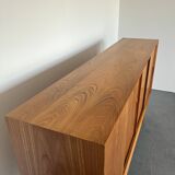 Model 19 High Sideboard in Teak with Sliding Doors by Gunni Omann for Omann Jun, 1960s