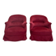 Paire de fauteuils crapauds en velours rouge bordeaux - Style Napoléon III