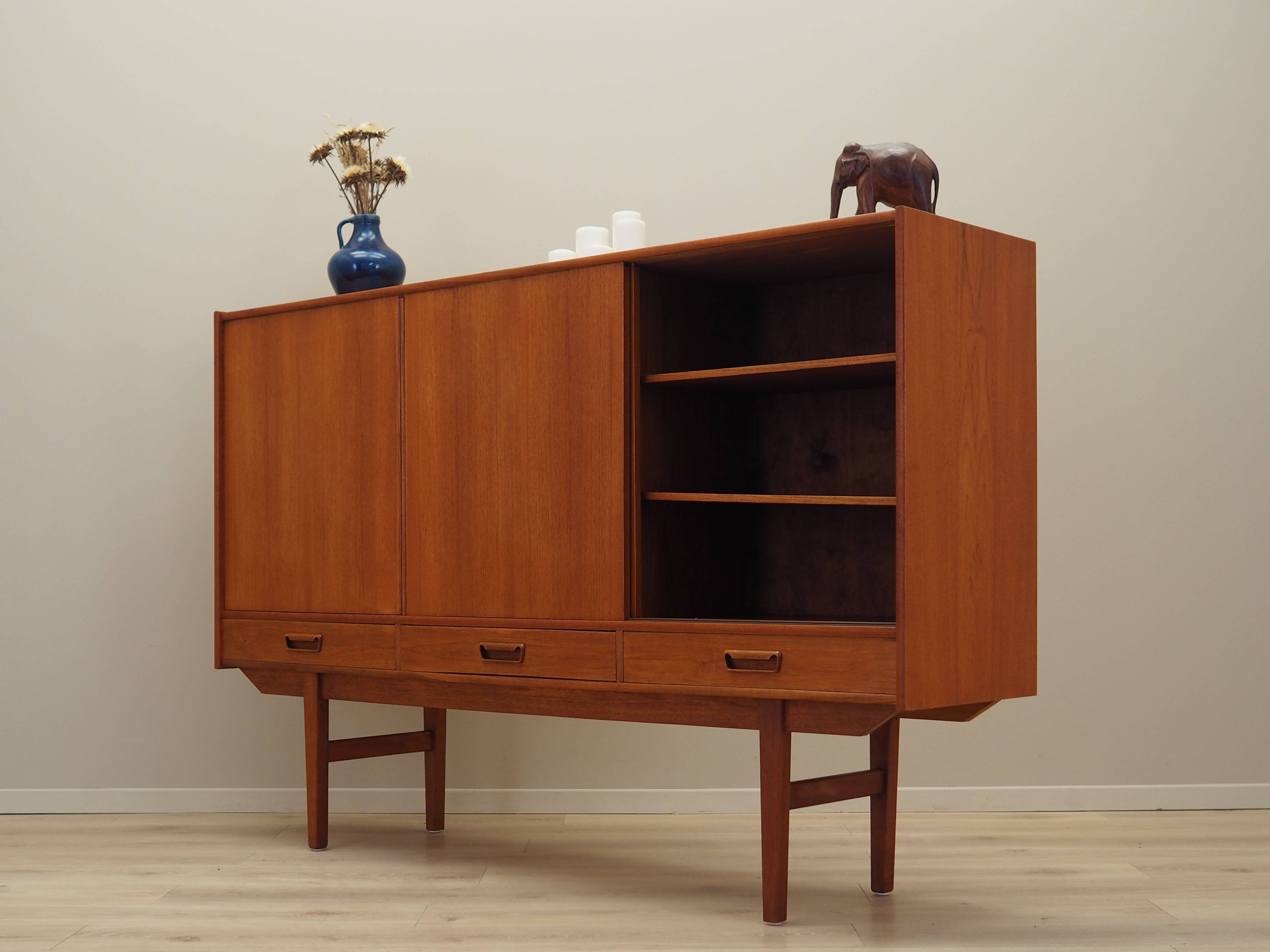 Teak highboard, Danish design, 1960s, production: Denmark