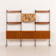 Italian free standing wall unit in teak, 1950s