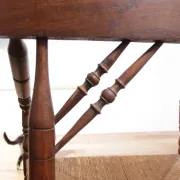 Rare antique Dutch oak armchair with rush seat