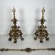Important Renaissance Style Bronze Fireplace Set with Bar