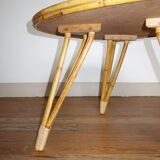 Free form rattan coffee table from the 60