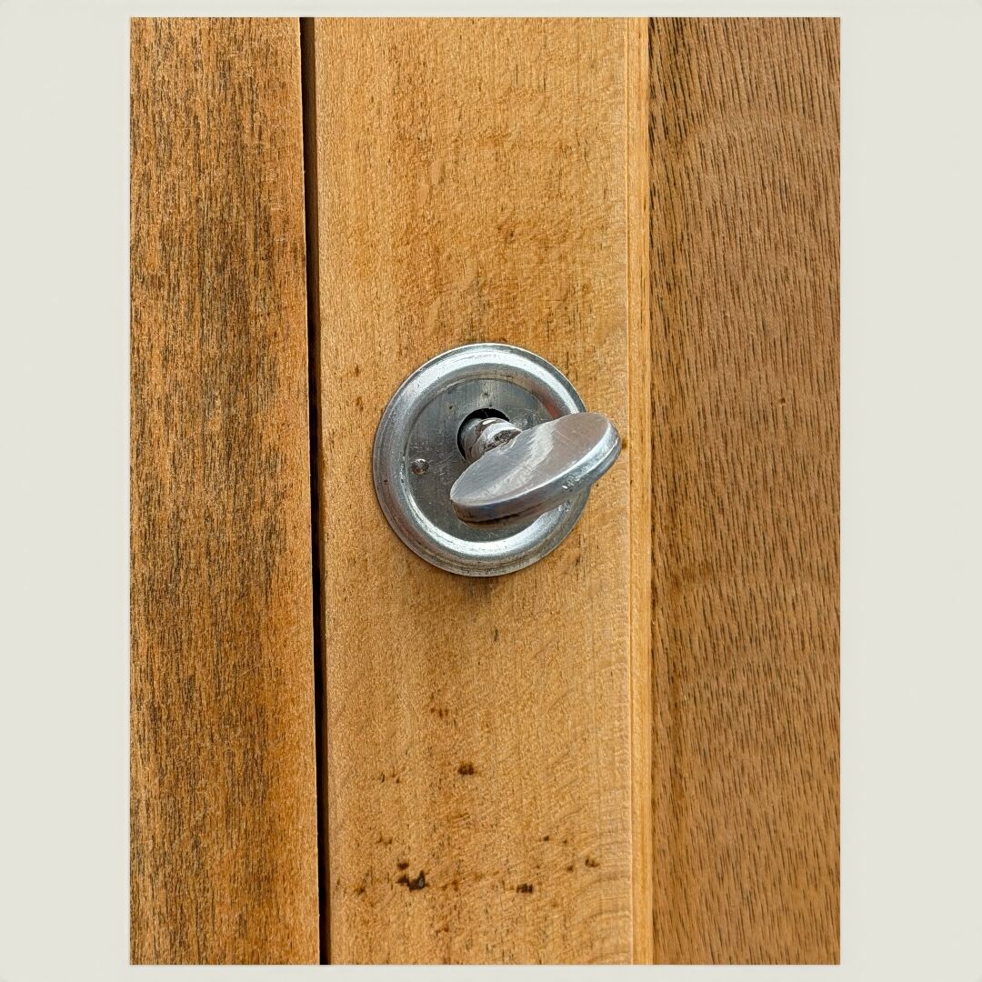 Parisian bonnetière wardrobe in raw wood, 1950.