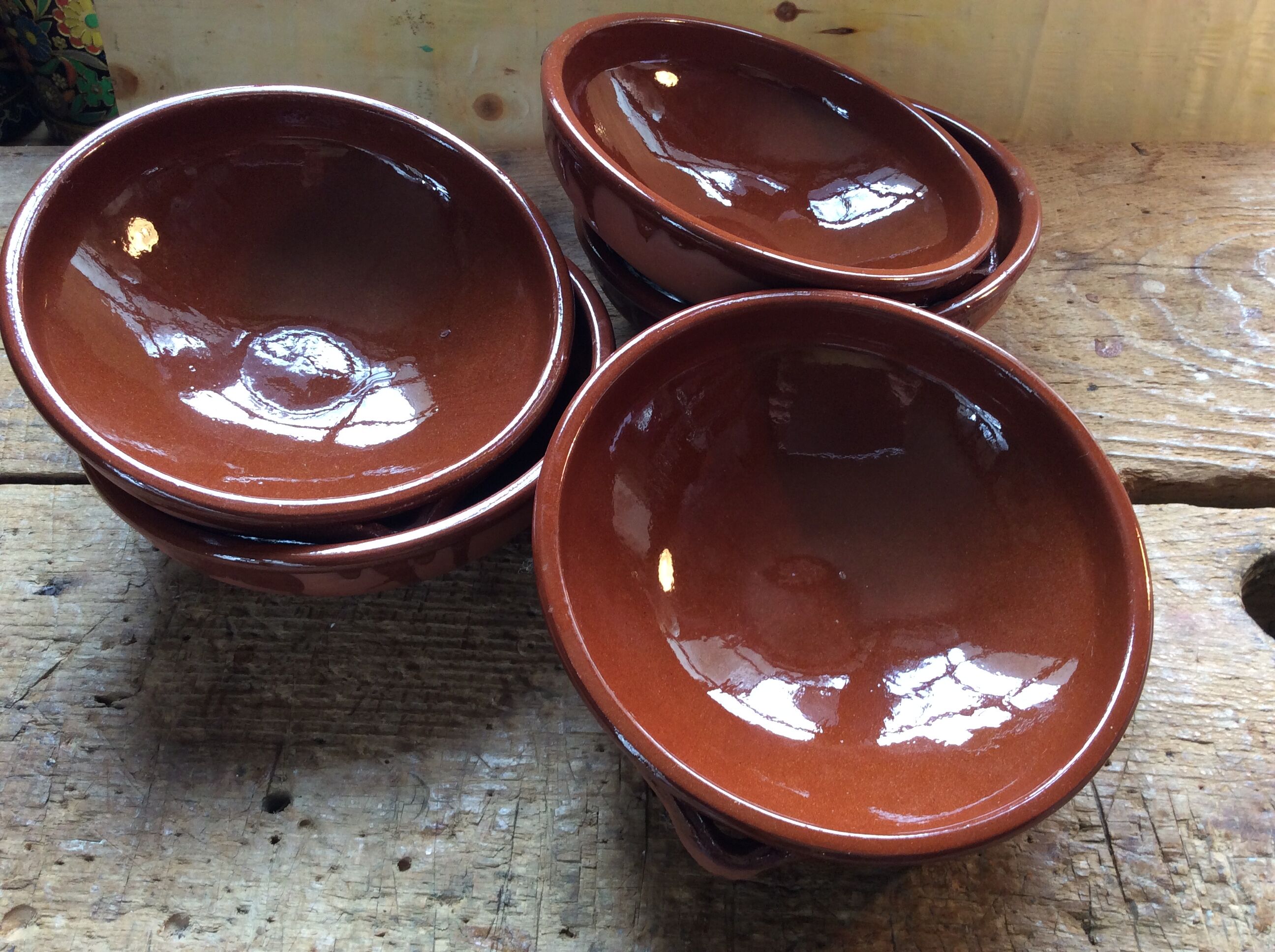 5 plates hollow or glazed earthenware dishes