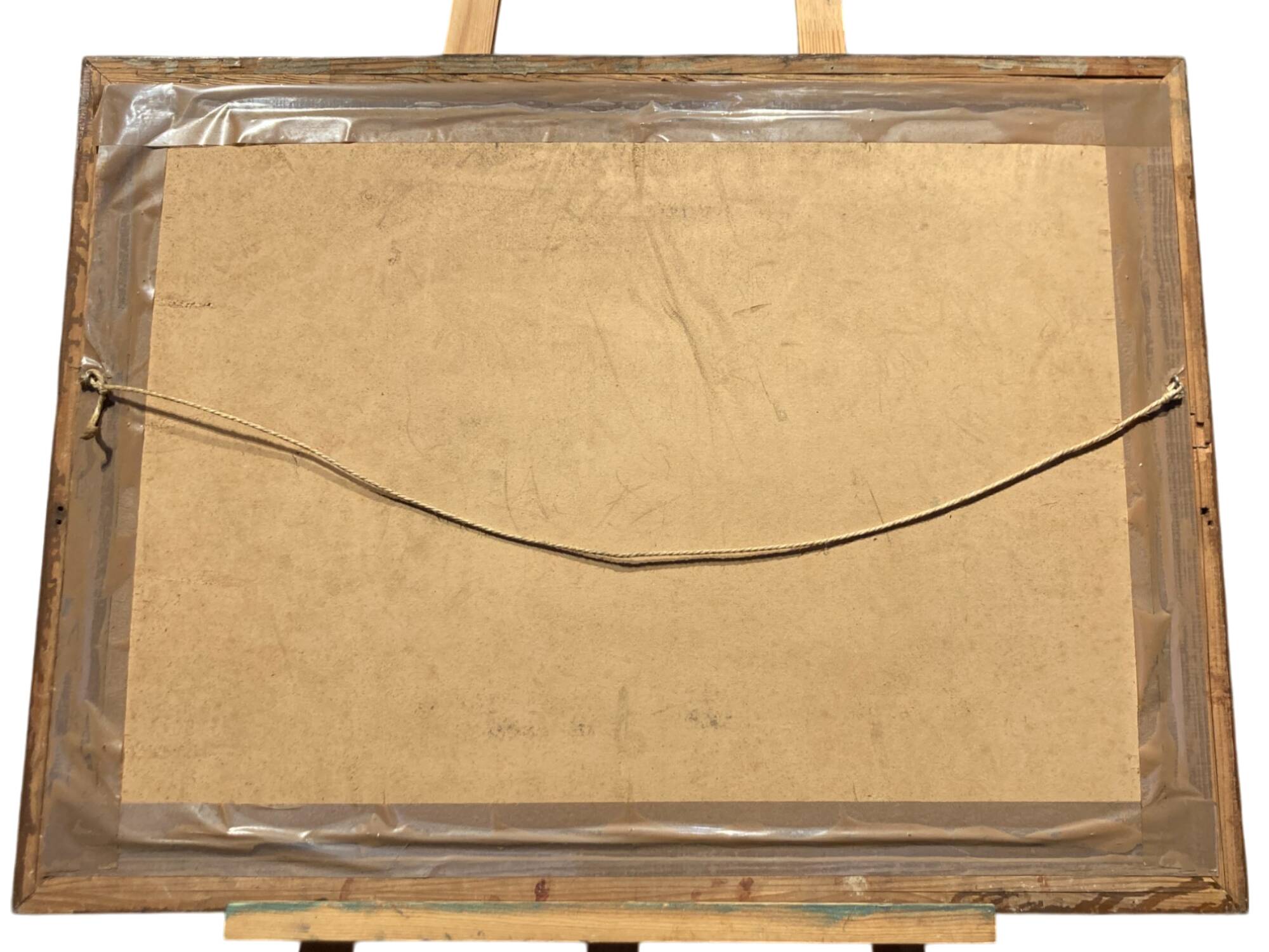 Framed engraving of a landscape