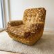 Vintage 1970s armchair in yellow velvet