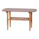 Restored Mid-Century Style Coffee Table, Cherry-Tree, Rattan, 1950s, Czechia