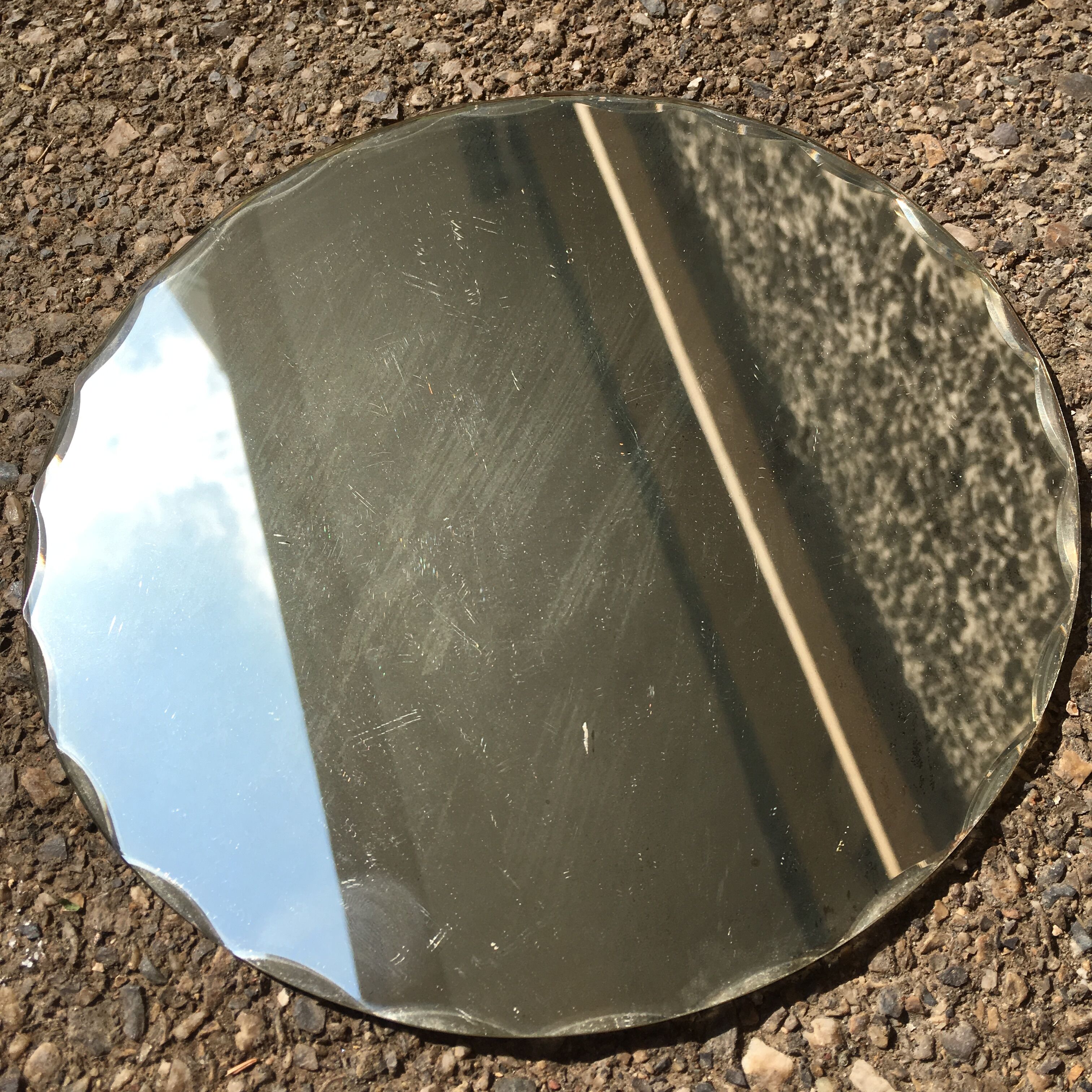 Beveled round mirror 20cm