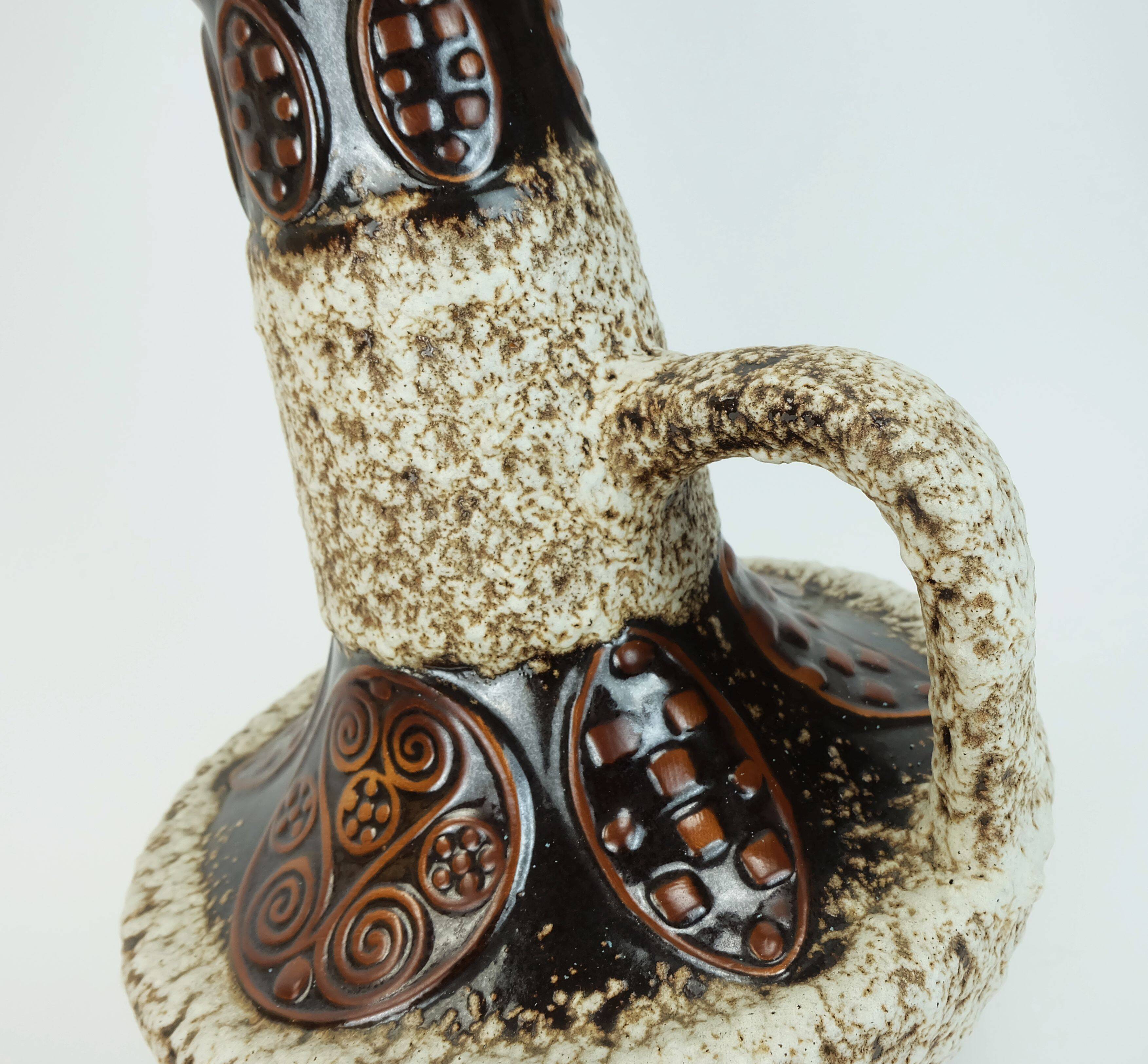 large FLOOR VASE 1970s fat lava glaze ornamental decor model 100