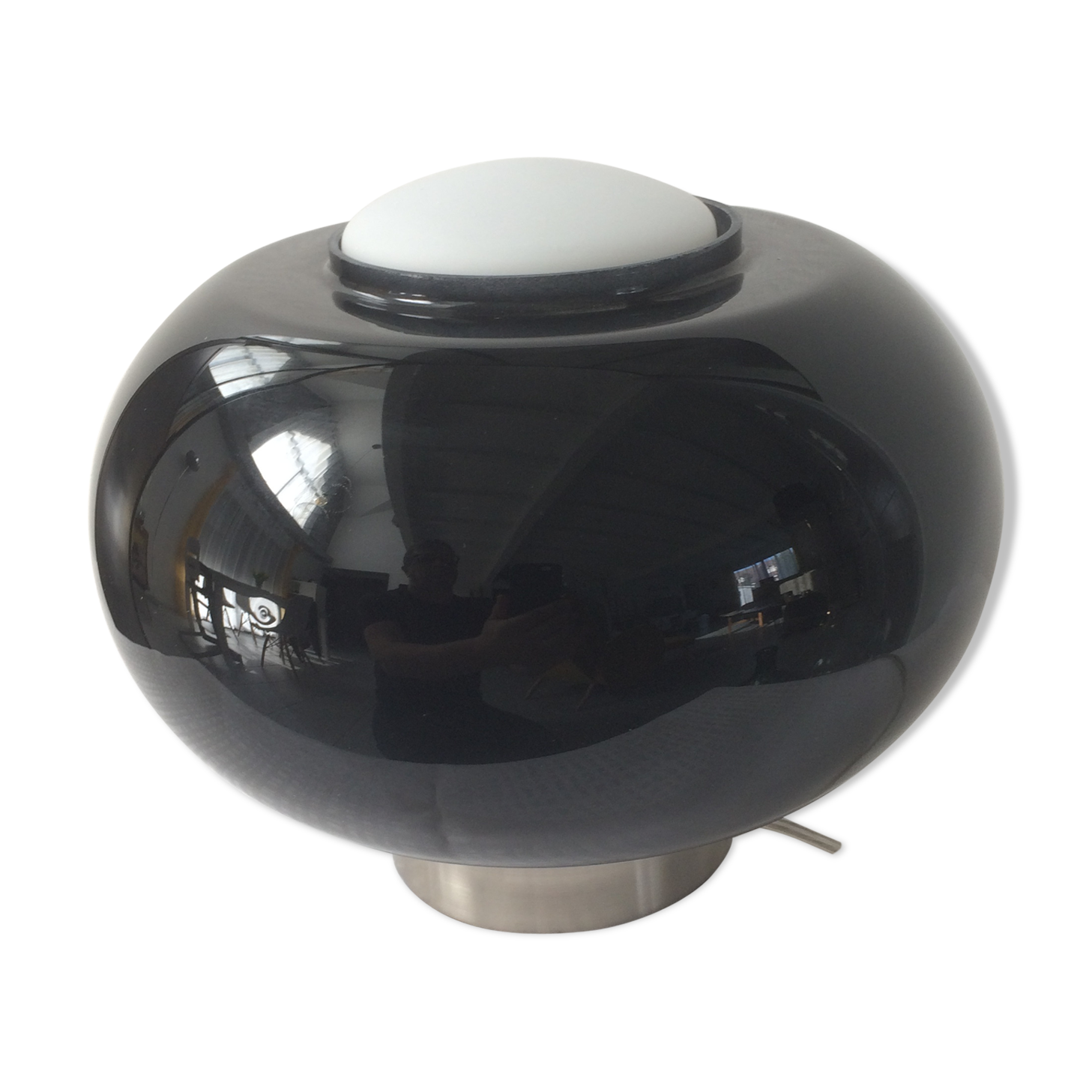 Lamp in black glass from the 1960s