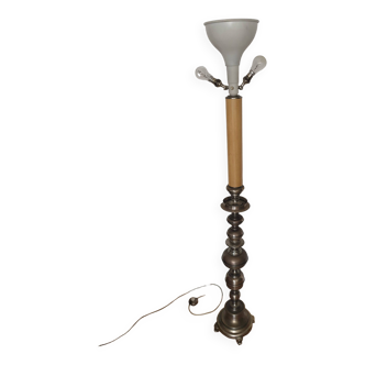 Italian silver bronze floor lamp 1970s